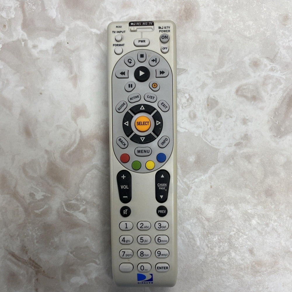 Direct TV Remote RC65 Universal IR HD DVR White Black Tested & Working